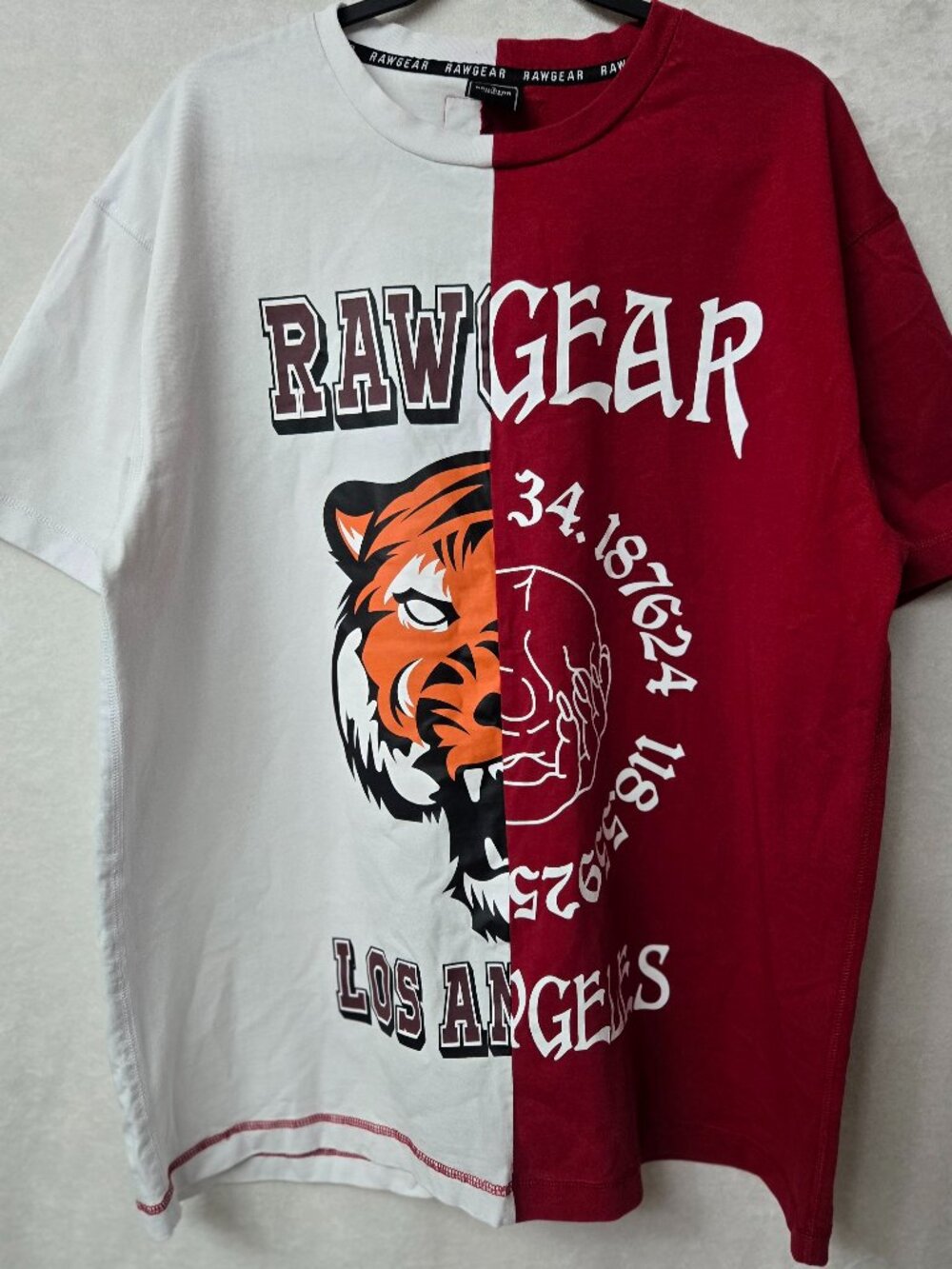 Rawgear Los Angeles Shirt Tiger Split Defy Oversized Gym Pump Cover Medium